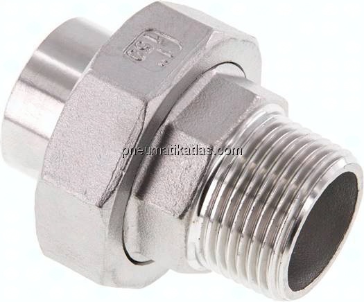 Anschweißverschraubung flach dicht. R 1"(AG)-33,7mm