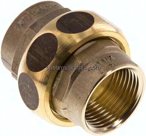 Verschraubung flach dichtend Rp 1" (IG),Messing