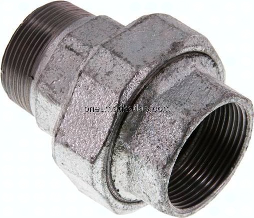 Verschraubung kon. dichtend, Rp 1-1/2"/R 1-1/2" (IG/AG)