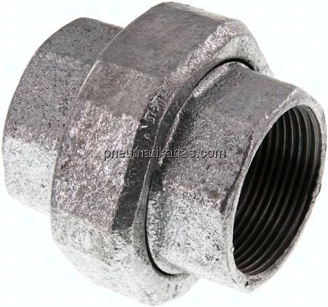 Verschraubung kon. dichtend Rp 1-1/2" (IG),Temperguss verzinkt
