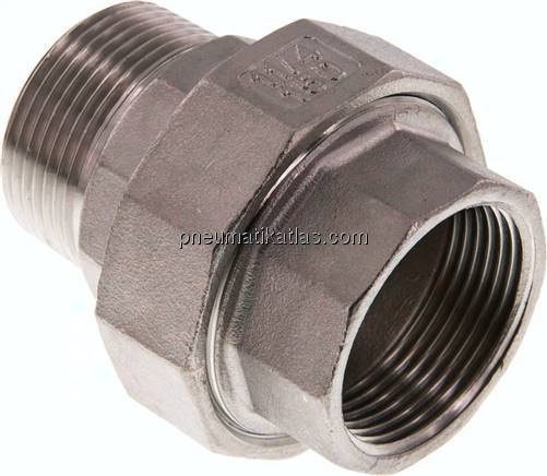 Verschraubung kon. dichtend, Rp 1-1/4"/R 1-1/4" (IG/AG)