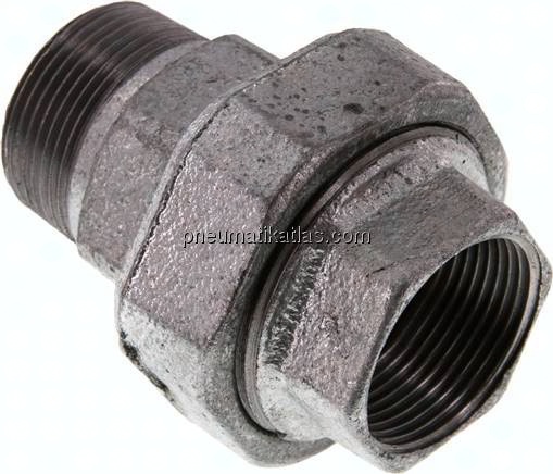 Verschraubung kon. dichtend, Rp 1-1/4"/R 1-1/4" (IG/AG)