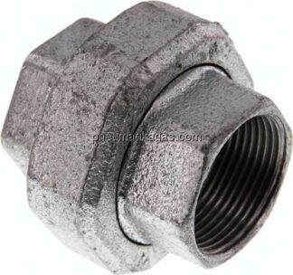Verschraubung flach dichtend Rp 1-1/4" (IG),Temperguss verzinkt