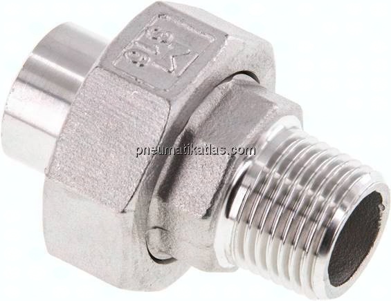 Anschweißverschraubung flach dicht. R 1/2"(AG)-21,3mm