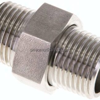 Doppelnippel trennbar R 1/2"-R 1/2", 1.4571 PN40, flach dichtend