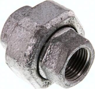 Verschraubung flach dichtend Rp 1/2" (IG),Temperguss verzinkt