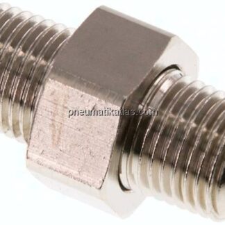 Doppelnippel trennbar R 1/4"-R 1/4", Messing vernickelt