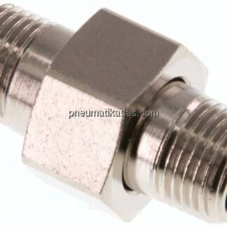 Doppelnippel trennbar R 1/8"-R 1/8", Messing vernickelt