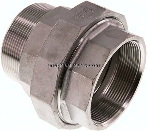 Verschraubung kon. dichtend, Rp 2-1/2"/R 2-1/2" (IG/AG)