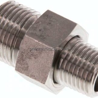 Doppelnippel trennbar R 3/8"-R 1/4", 1.4571 PN40, konisch dichtend
