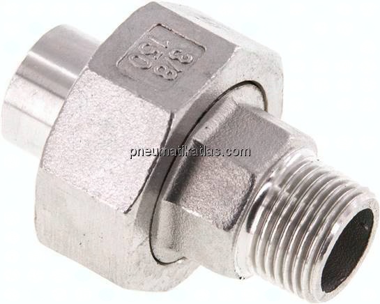 Anschweißverschraubung flach dicht. R 3/8"(AG)-17,2mm