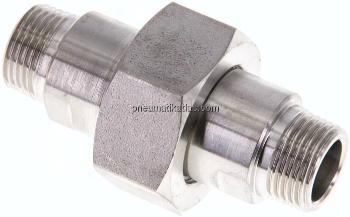 Doppelnippel trennbar R 3/8"-R 3/8", 1.4571 PN40, flach dichtend
