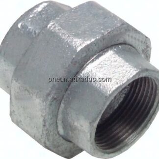 Verschraubung flach dichtend Rp 1/4" (IG),Temperguss verzinkt