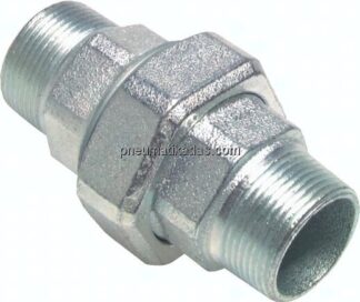 Doppelnippel trennbar R 3/8"-R 3/8", Temperguss verzinkt