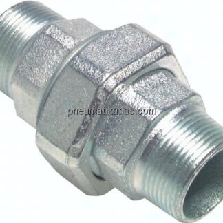 Doppelnippel trennbar R 3/8"-R 3/8", Temperguss verzinkt