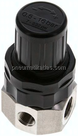 Edelstahl-Druckregler G 1/4", 0,5 - 16bar (nicht rücksteuerbar)