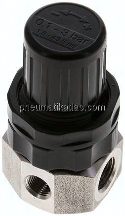 Edelstahl-Druckregler G 1/4", 0,5 - 3bar (nicht rücksteuerbar)
