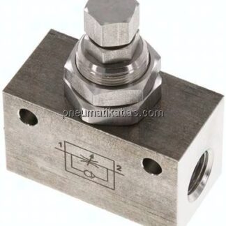 Drosselrückschlagventil, G 1/4", Edelstahl (Eco)
