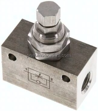 Drosselrückschlagventil, G 1/4", Edelstahl (Eco)