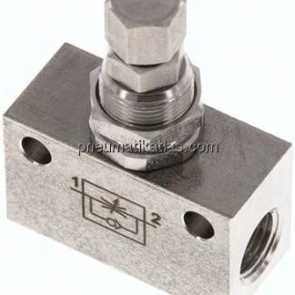 Drosselrückschlagventil, G 1/8", Edelstahl (Eco)