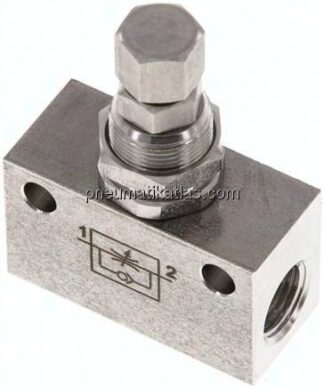 Drosselrückschlagventil, G 1/8", Edelstahl (Eco)