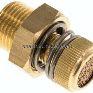 Drosselschalldämpfer G 3/8", Messing, Rändelschraube