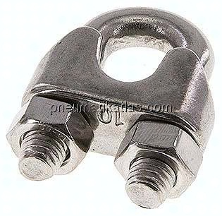Drahtseilklemme f. 10,0mm Seil, M 8, B=20, 1.4436