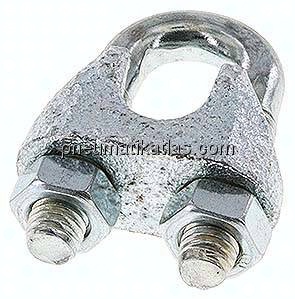 Drahtseilklemme f. 11,0mm Seil, M 8, B=20, Stahl verzinkt