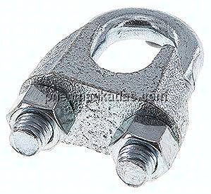 Drahtseilklemme f. 19,0mm Seil, M 12, B=32, Stahl verzinkt