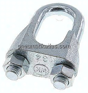 Drahtseilklemme f. 34,0mm Seil, M 16, B=52, Stahl verzinkt