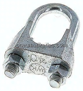 Drahtseilklemme f. 40,0mm Seil, M 16, B=58, Stahl verzinkt