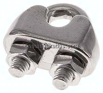 Drahtseilklemme f. 4,0mm Seil, M 4, B=10, 1.4436