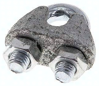 Drahtseilklemme f. 5,0mm Seil, M 5, B=11, Stahl verzinkt