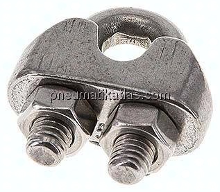 Drahtseilklemme f. 5,0mm Seil, M 5, B=11, 1.4436