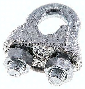 Drahtseilklemme f. 6,5mm Seil, M 5, B=13, Stahl verzinkt