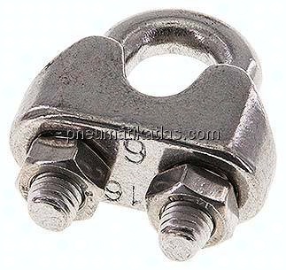 Drahtseilklemme f. 6,0mm Seil, M 5, B=13, 1.4436