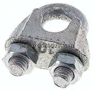 Drahtseilklemme f. 9,5mm Seil, M 8, B=19, Stahl verzinkt