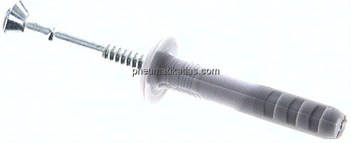 FISCHER Nageldübel 5x30, 100er Pack, mit flachem Rand (Pilzkopf 9 mm)
