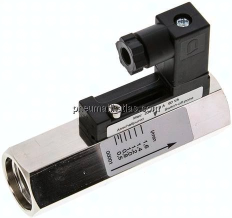 Durchflusswächter G 1/2", 0,5 - 1,6 l/min, Messing vernickelt