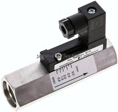 Durchflusswächter G 1/2", 0,8 - 3 l/min, 1.4571