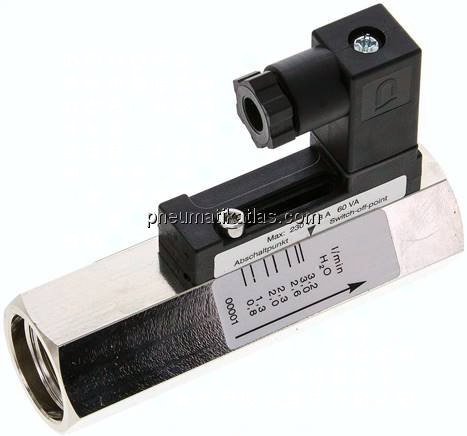 Durchflusswächter G 1/2", 0,8 - 3,2 l/min, Messing vernickelt