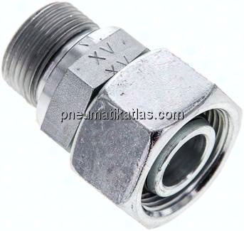 Einstellb. Schneidringverschr. M 22x1,5-18 L, Stahl verzinkt