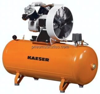 EUROCOMP-Kolbenkompressor 340l/min, 10bar, 1,7kW, liegender Behälter