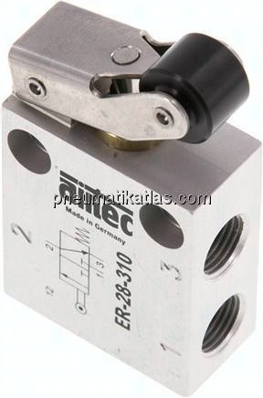 3/2-Wege (NC) Endschalter mit Rollenhebel, G 1/8"
