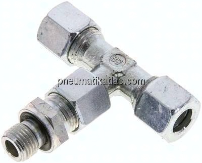 Einstellb. T-Schneidringverschraub.G 1/4"-10 L (M16x1,5), Stahl verzinkt