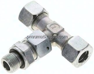 Einstellb. T-Schneidringverschraub.M 16x1,5-12 L (M18x1,5), Stahl verzinkt