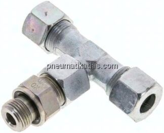 Einstellb. T-Schneidringverschraub.M 18x1,5-12 S (M20x1,5), Stahl verzinkt