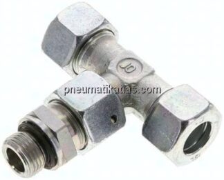 Einstellb. T-Schneidringverschraub.M 18x1,5-15 L (M22x1,5), Stahl verzinkt