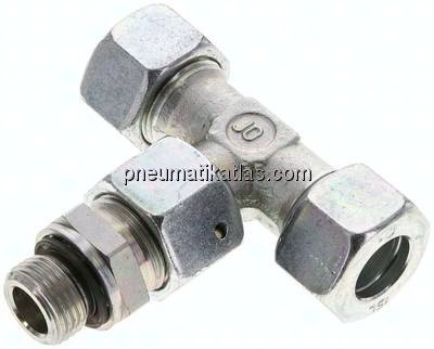 Einstellb. T-Schneidringverschraub.M 18x1,5-15 L (M22x1,5), Stahl verzinkt