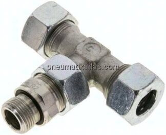 Einstellb. T-Schneidringverschraub.M 22x1,5-18 L (M26x1,5), Stahl verzinkt